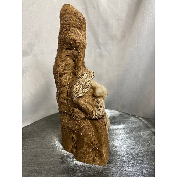 Carved Tree Spirit Old Man Wizard Faux Wood Figure and Stash Box 10 in tall  EUC - Picture 6 of 16